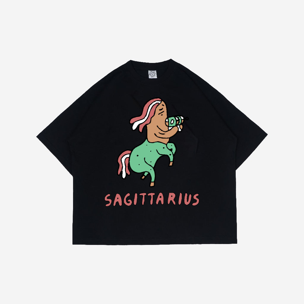 Boxy Tshirt Whats Your Sign Zodiac Sagittarius Peanut Stain | Kaos | Unisex
