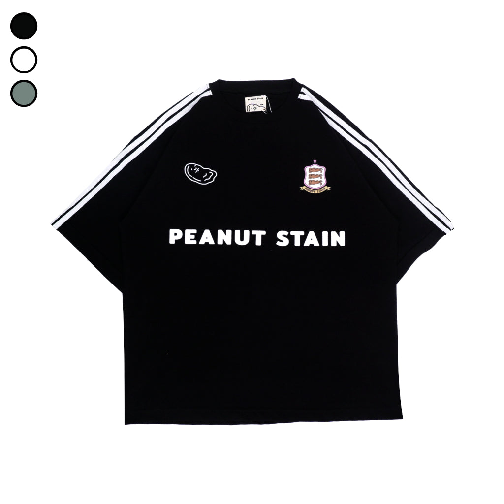 Oversized Tshirt 4 Stripes Arm Black Peanut Stain | Kaos | Unisex