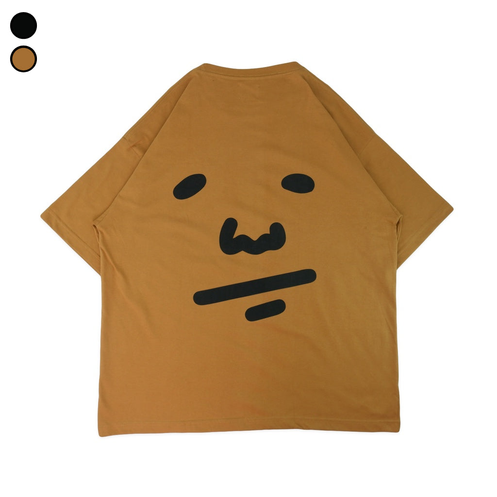 Oversized Tshirt Peanut Face Brown Peanut Stain | Kaos | Unisex