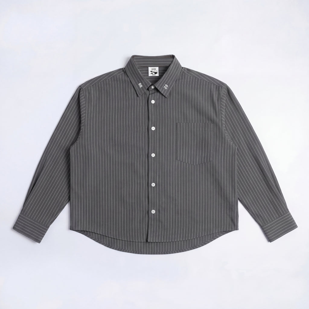 Boxy Shirt Time to Time Striped Outside Work Hours | Kemeja | Unisex