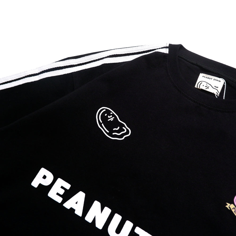 Oversized Tshirt 4 Stripes Arm Black Peanut Stain | Kaos | Unisex