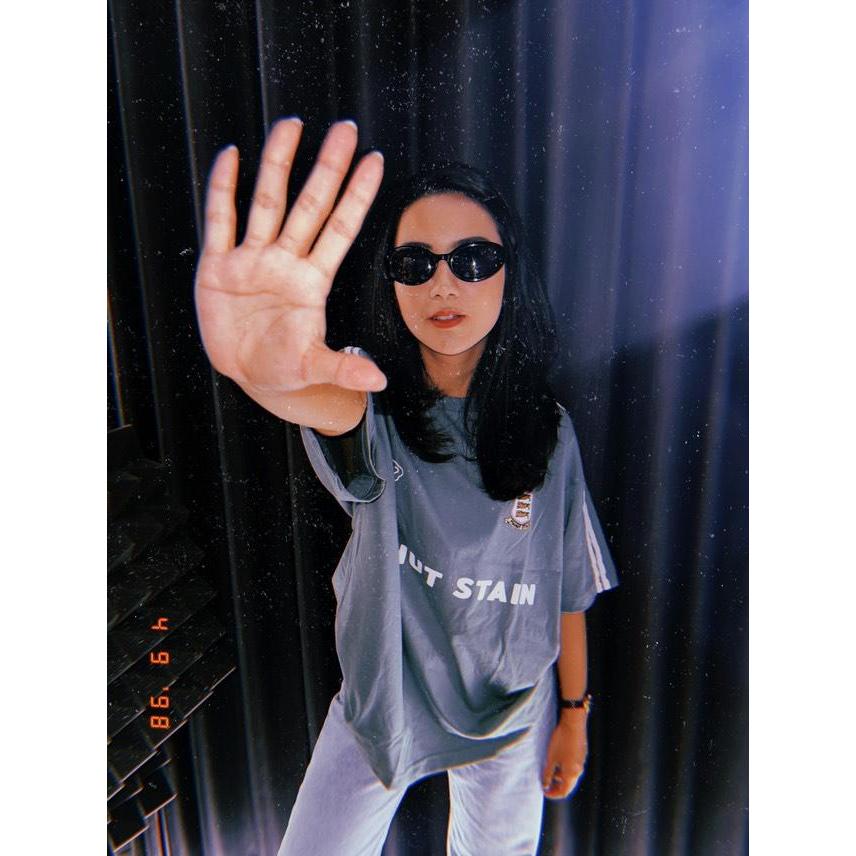 Oversized Tshirt 4 Stripes Arm Green Peanut Stain | Kaos | Unisex