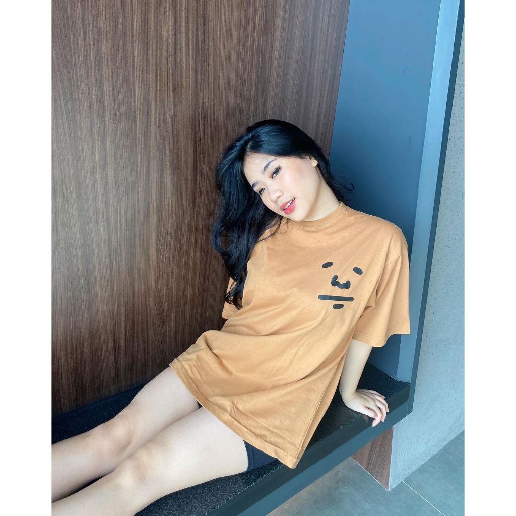 Oversized Tshirt Peanut Face Brown Peanut Stain | Kaos | Unisex