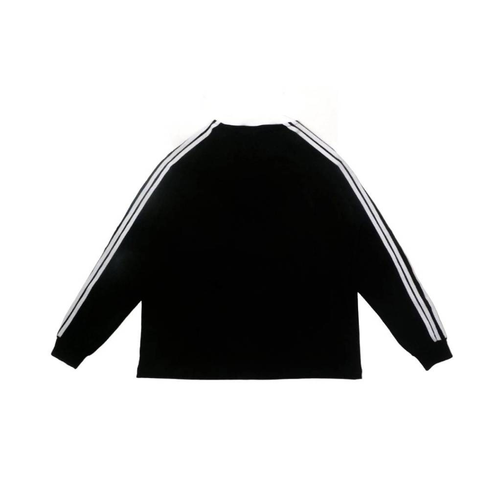 Boxy Long Sleeve Tshirt 4 Stripes Arm black Peanut Stain | Kaos Lengan Panjang | Unisex