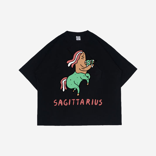 Boxy Tshirt Whats Your Sign Zodiac Sagittarius Peanut Stain | Kaos | Unisex