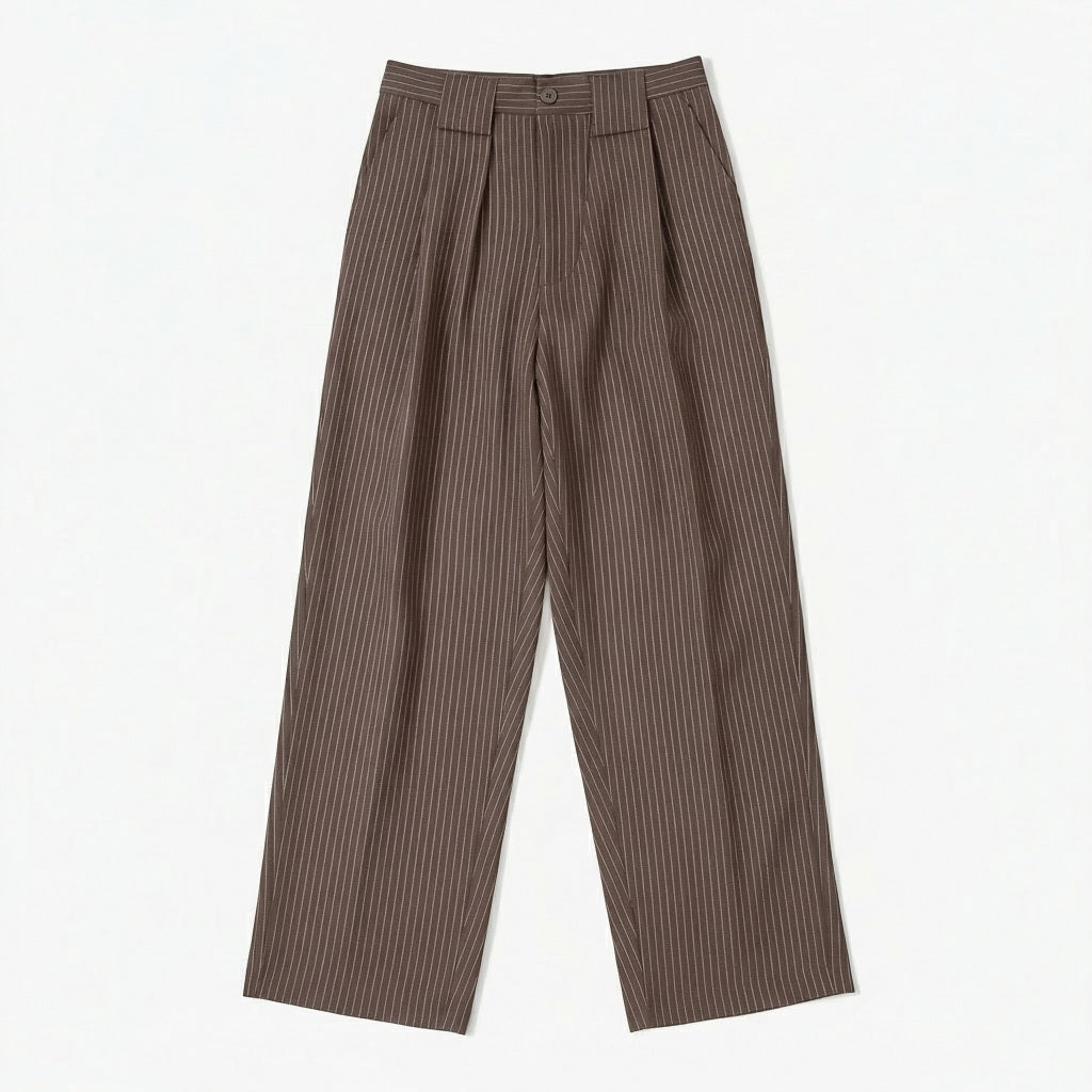 Slacks On Time Brown  Striped Outside Work Hours | Celana Panjang | Unisex