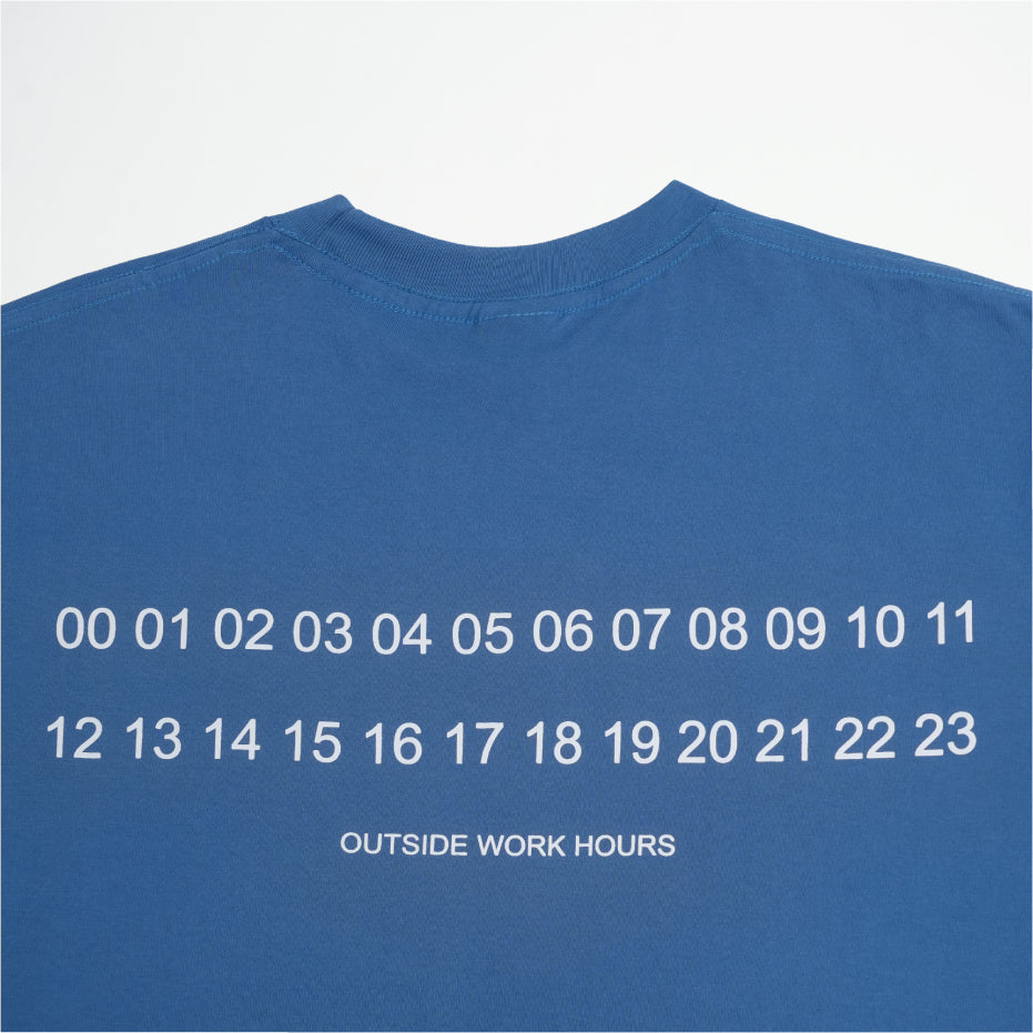 Boxy Oversized Tshirt Overtime Blue Outside Work Hours | Kaos | Unisex