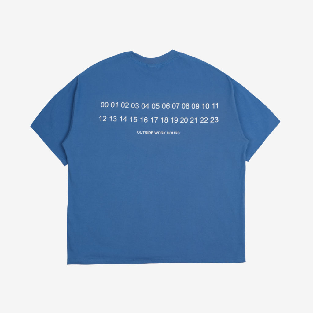 Boxy Oversized Tshirt Overtime Blue Outside Work Hours | Kaos | Unisex
