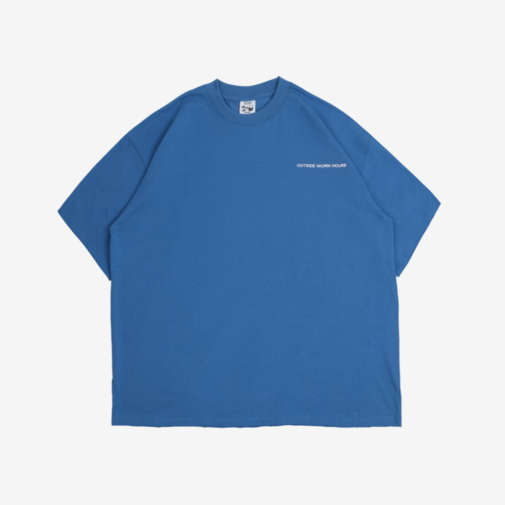 Boxy Oversized Tshirt Overtime Blue Outside Work Hours | Kaos | Unisex