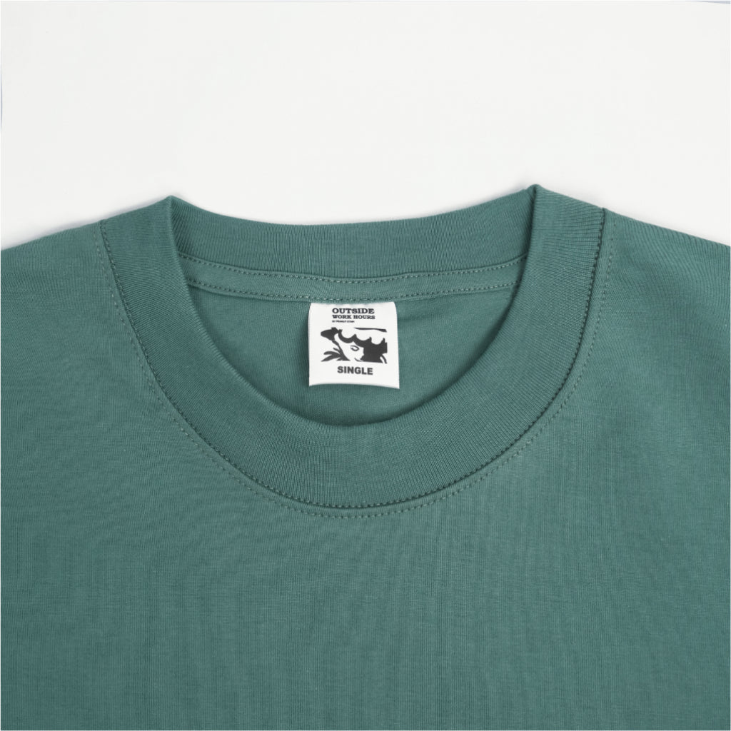 Boxy Oversized Tshirt Overtime Green Outside Work Hours | Kaos | Unisex