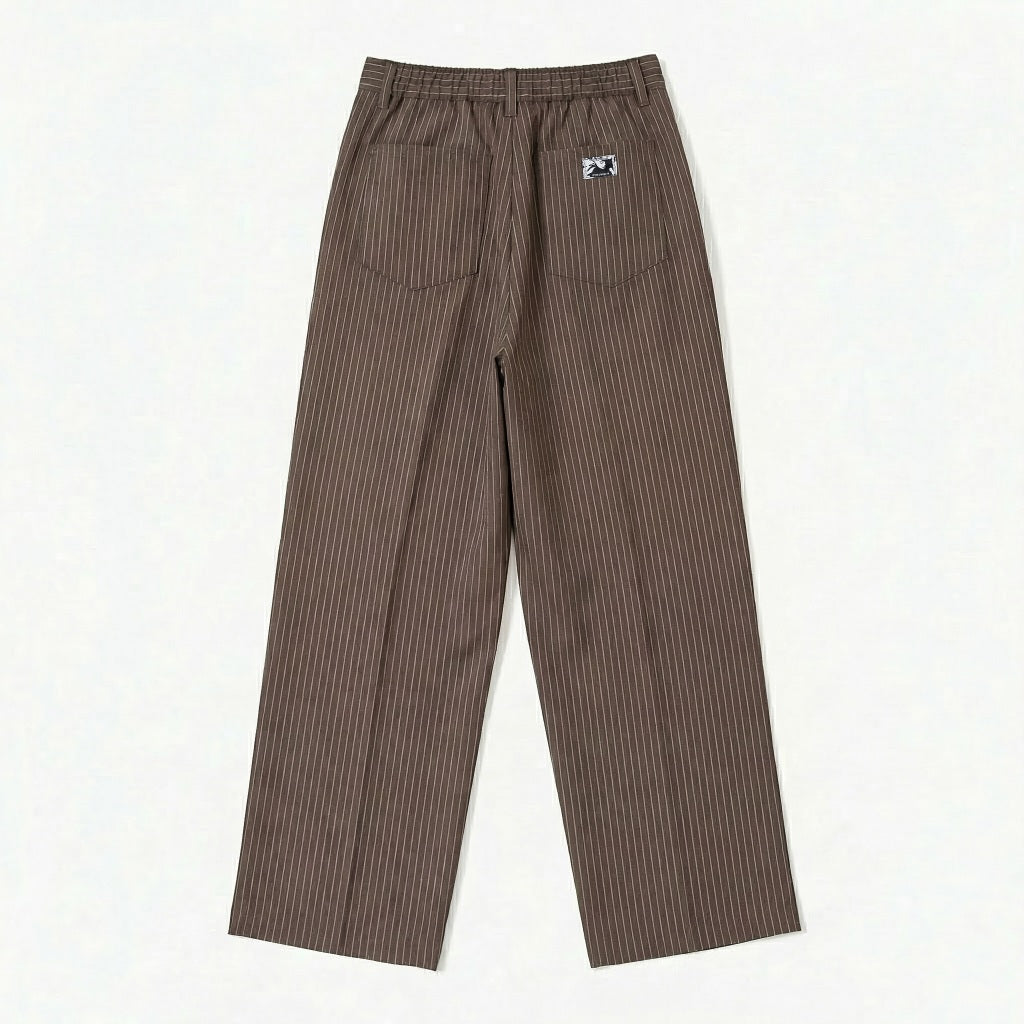 Slacks On Time Brown  Striped Outside Work Hours | Celana Panjang | Unisex