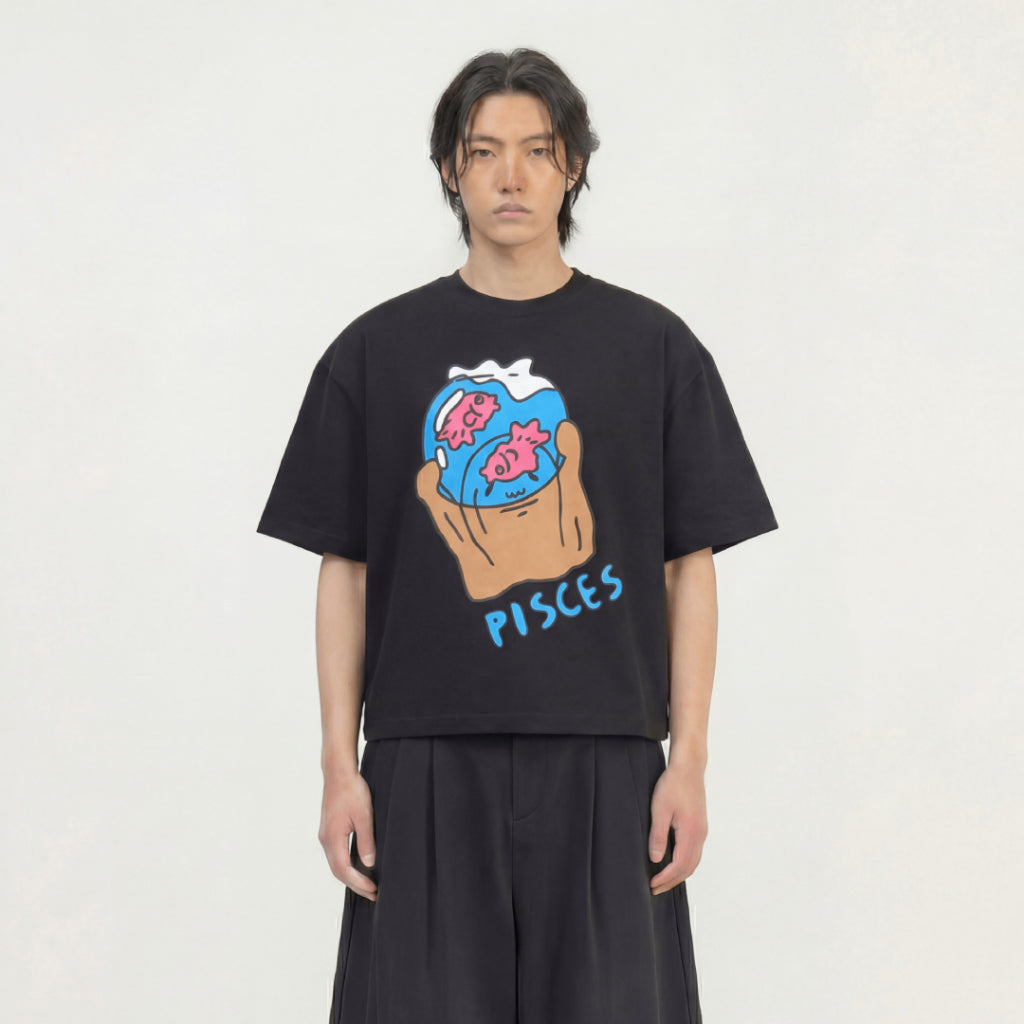 Boxy Tshirt Whats Your Sign Zodiac Pisces Peanut Stain | Kaos | Unisex