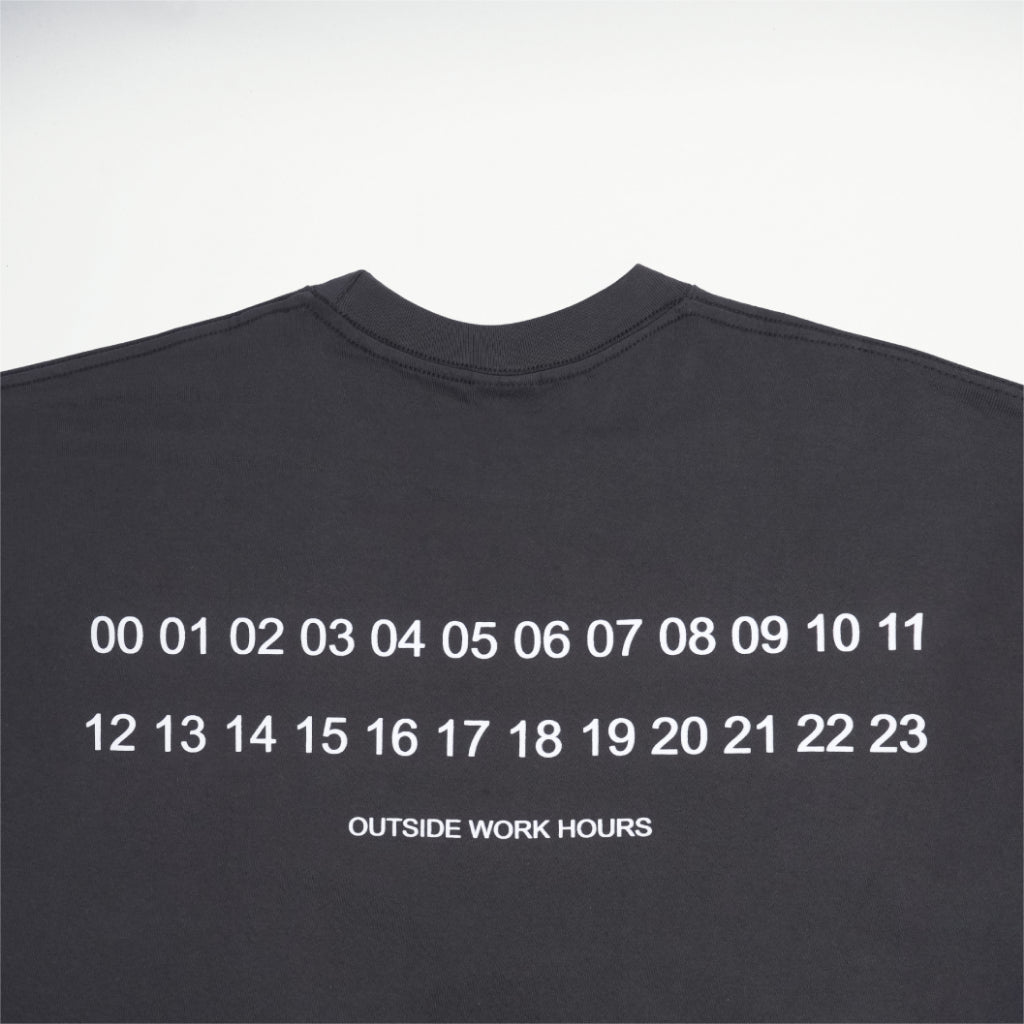 Boxy Oversized Tshirt Overtime Grey Outside Work Hours | Kaos | Unisex