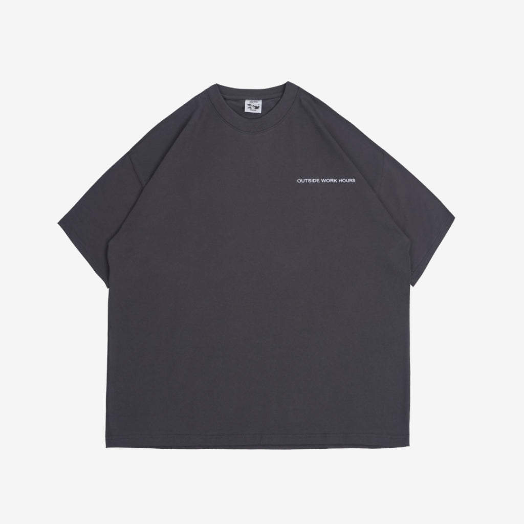 Boxy Oversized Tshirt Overtime Grey Outside Work Hours | Kaos | Unisex