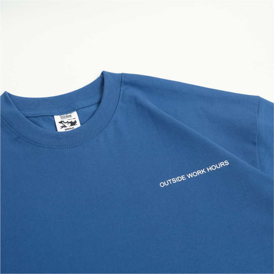 Boxy Oversized Tshirt Overtime Blue Outside Work Hours | Kaos | Unisex