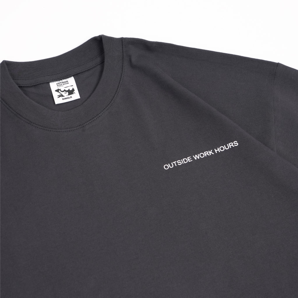 Boxy Oversized Tshirt Overtime Grey Outside Work Hours | Kaos | Unisex
