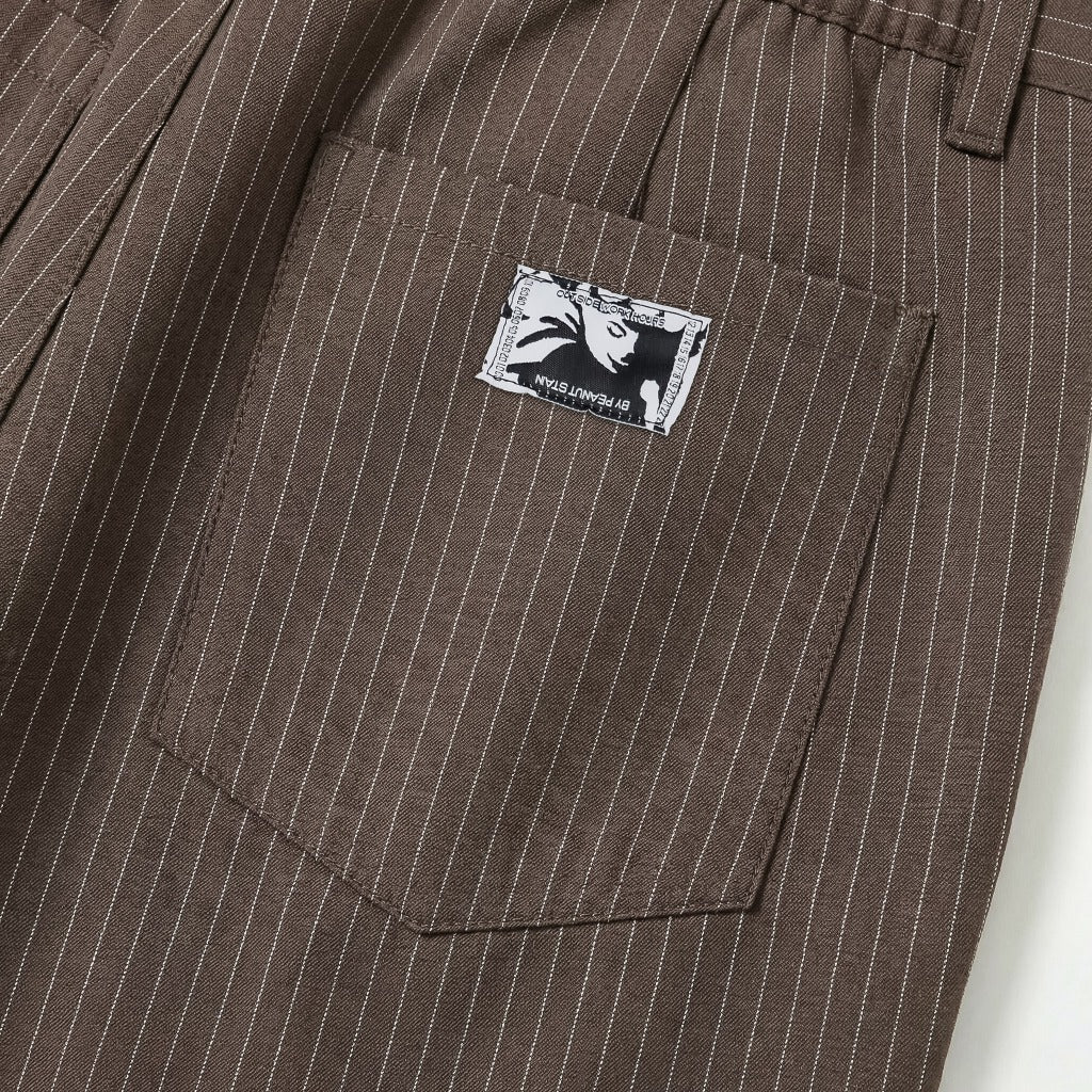 Slacks On Time Brown  Striped Outside Work Hours | Celana Panjang | Unisex