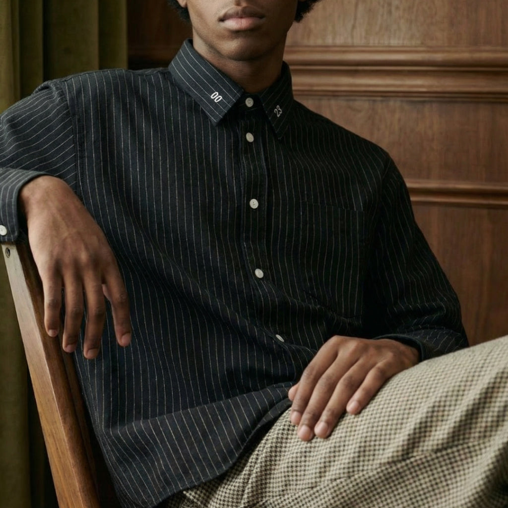 Boxy Shirt Time to Time Striped Outside Work Hours | Kemeja | Unisex