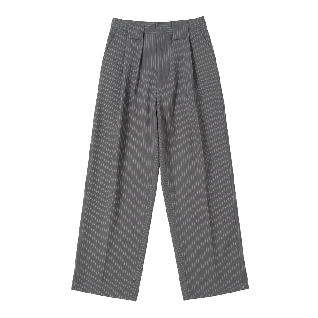 Slacks On Time Grey Striped Outside Work Hours | Celana Panjang | Unisex