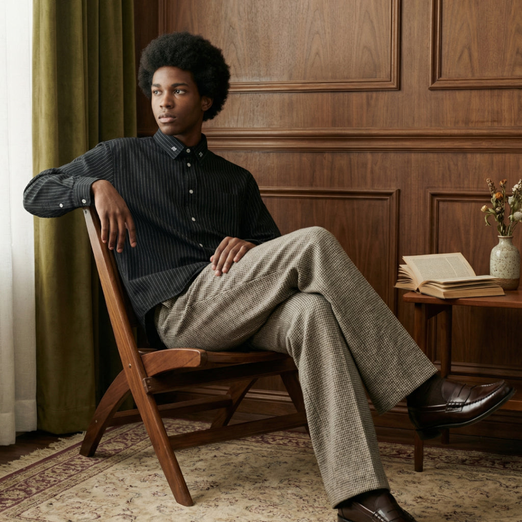 Boxy Shirt Time to Time Striped Outside Work Hours | Kemeja | Unisex