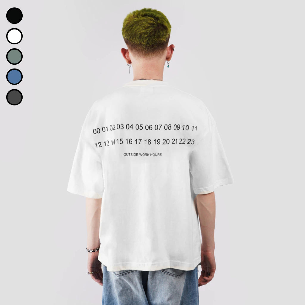 Boxy Tshirt Overtime White Outside Work Hours | Tshirt | Unisex