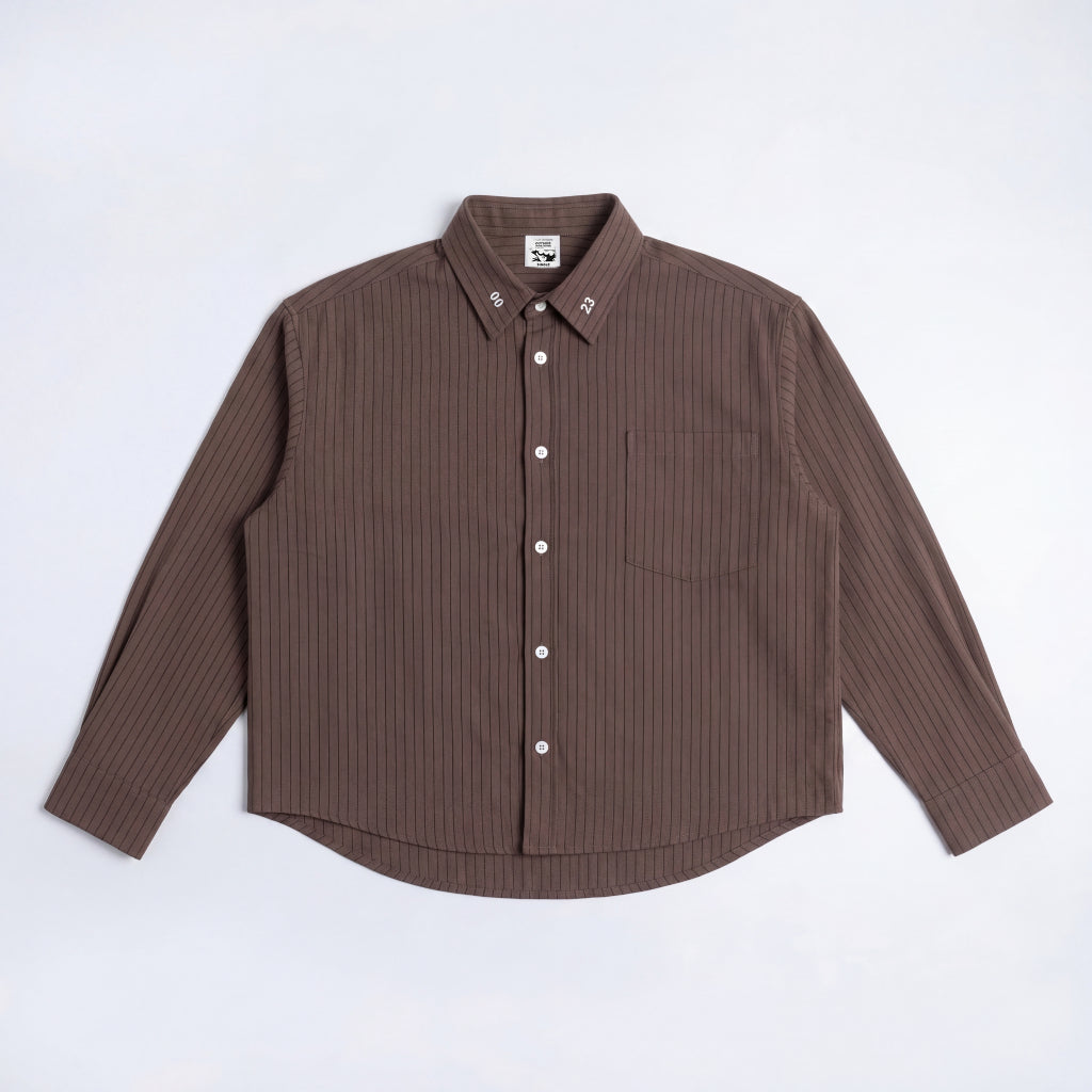 Boxy Shirt Time to Time Striped Outside Work Hours | Kemeja | Unisex
