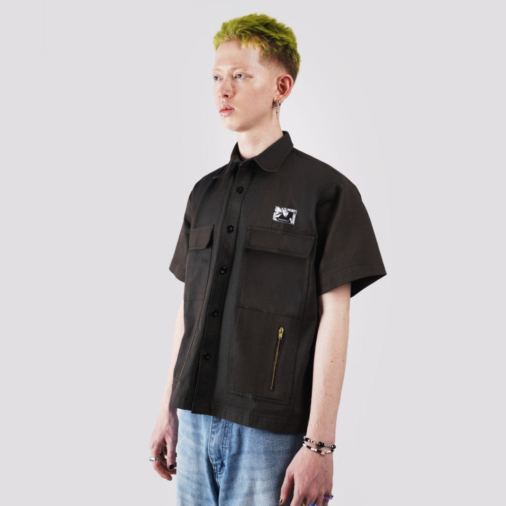 Outside Work Hours - Overtime Dark Bronze Boxy Work Shirt