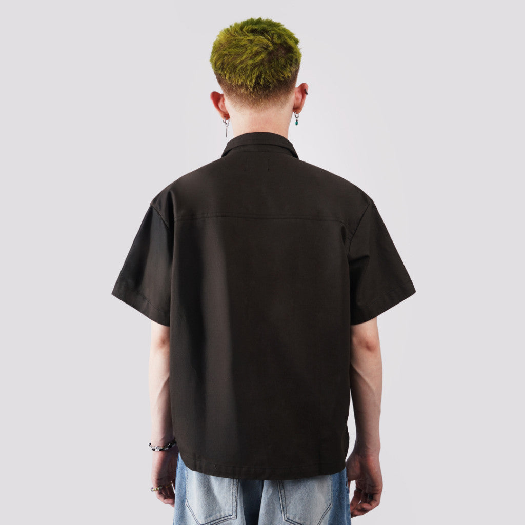 Outside Work Hours - Overtime Dark Bronze Boxy Work Shirt