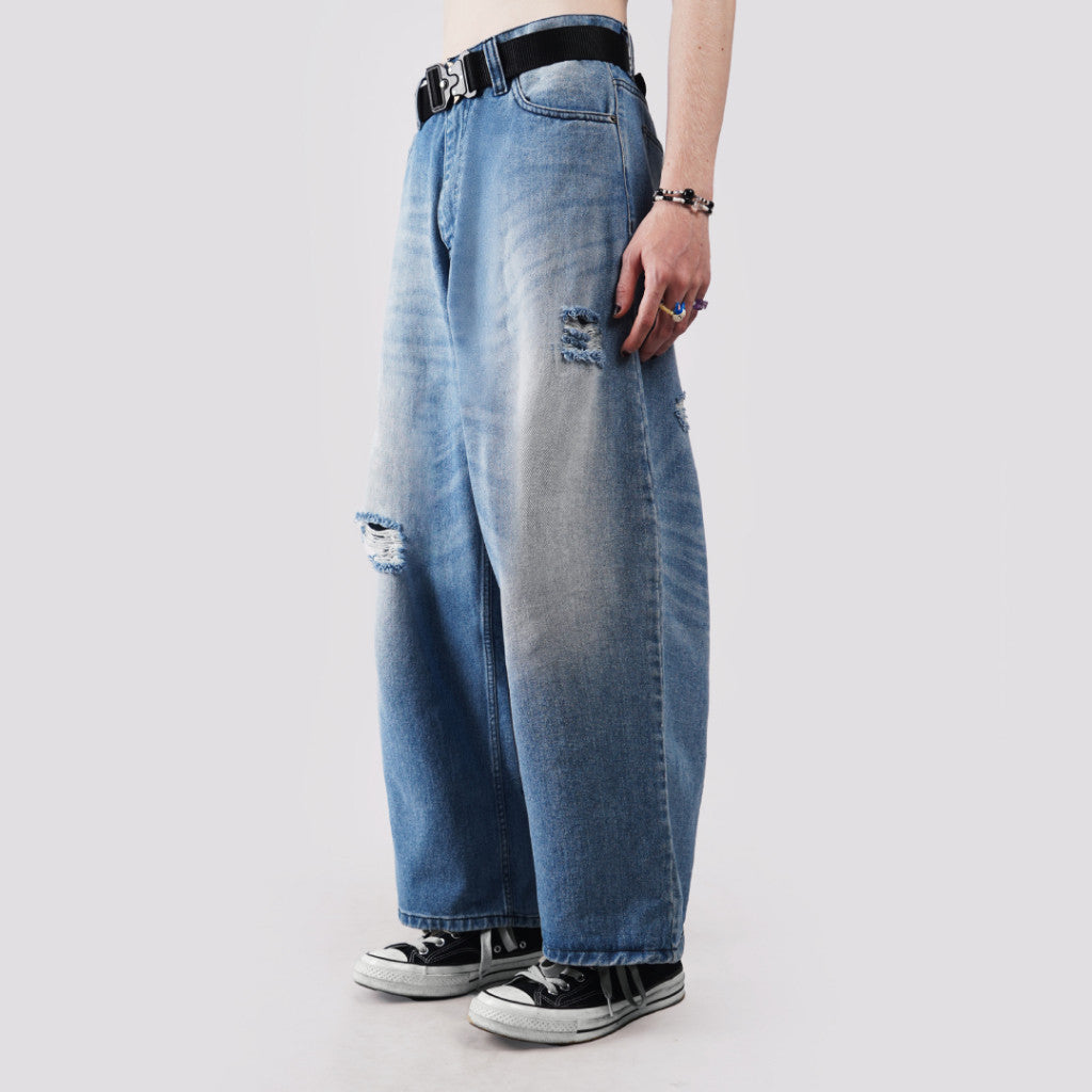 Outside Work Hours - Overtime Light Blue Baggy Jeans