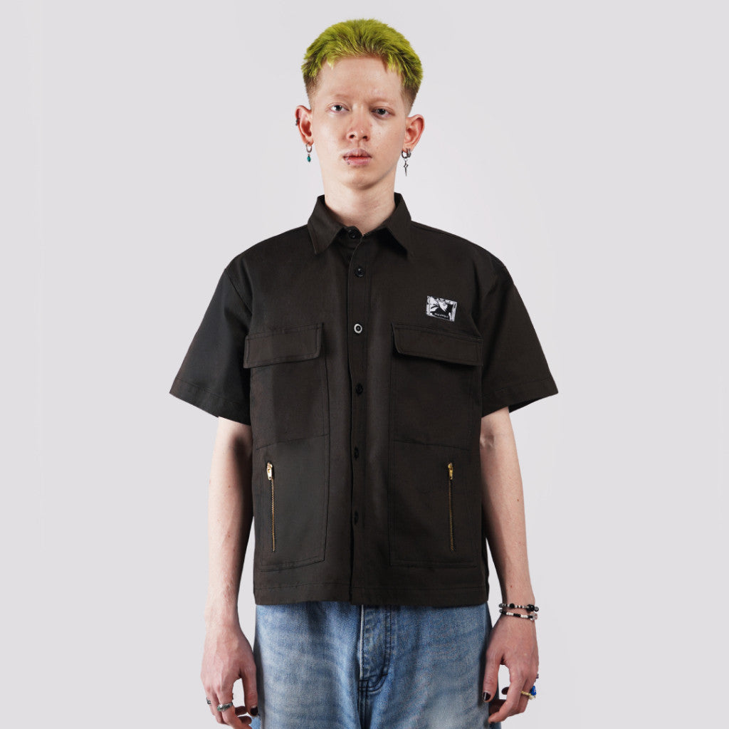 Outside Work Hours - Overtime Dark Bronze Boxy Work Shirt